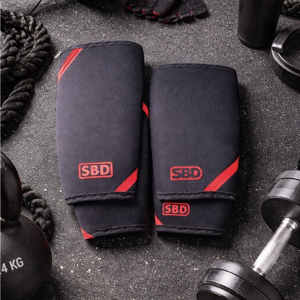 SBD knee sleeve bundle Black & Red Knee Sleeves - Supportive Neoprene 2 Pair